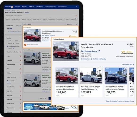 Alpha Elite display ads shown on Autotrader