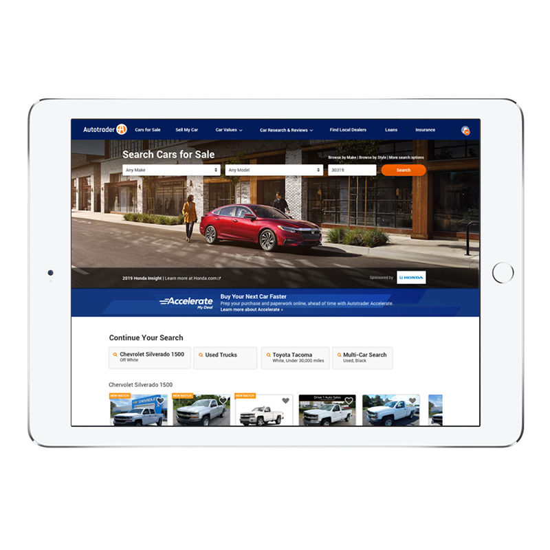 Autotrader homepage